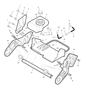 Frame And Fuel Tank Diagram and Parts List for 6220540X85N-18-2812-28ES 2007 Briggs and Stratton Snow Blower